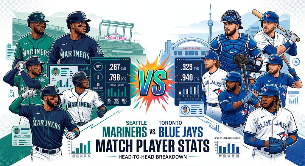 seattle mariners vs toronto blue jays match player stats